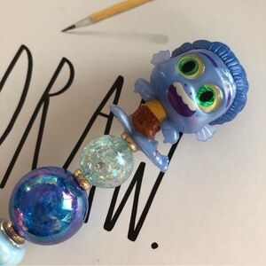 Disney doorables: Luca: Alberto Scorfano as sea monster handmade beaded pen